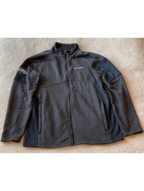 Spyder Empire Fleece Jacket Gray Black Full Zip Sweater Men's XL 100% Polyester